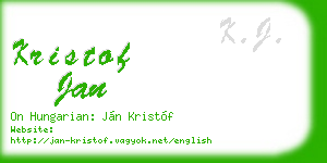 kristof jan business card