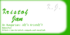 kristof jan business card